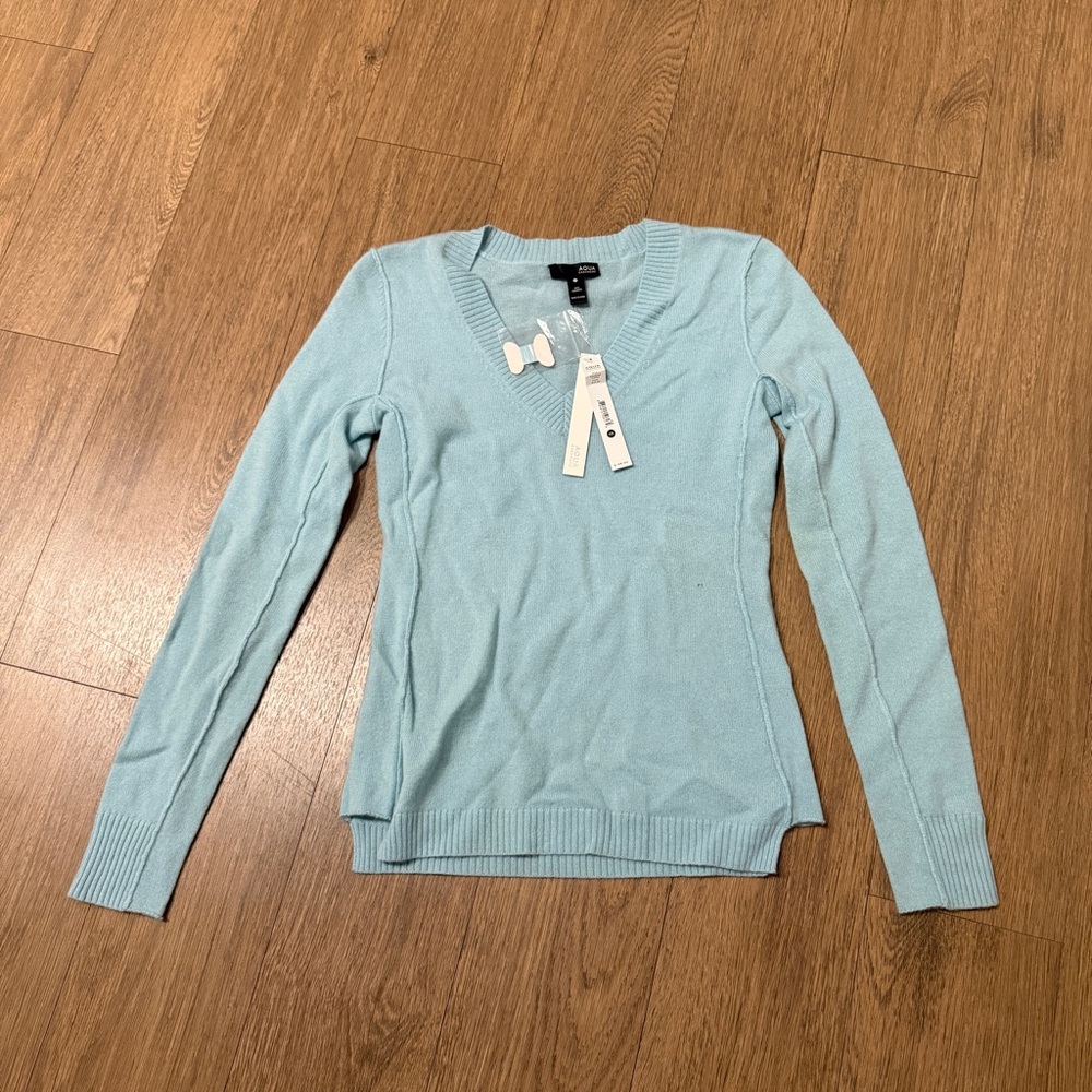 Cashmere Light Blue Long Sleeve Top